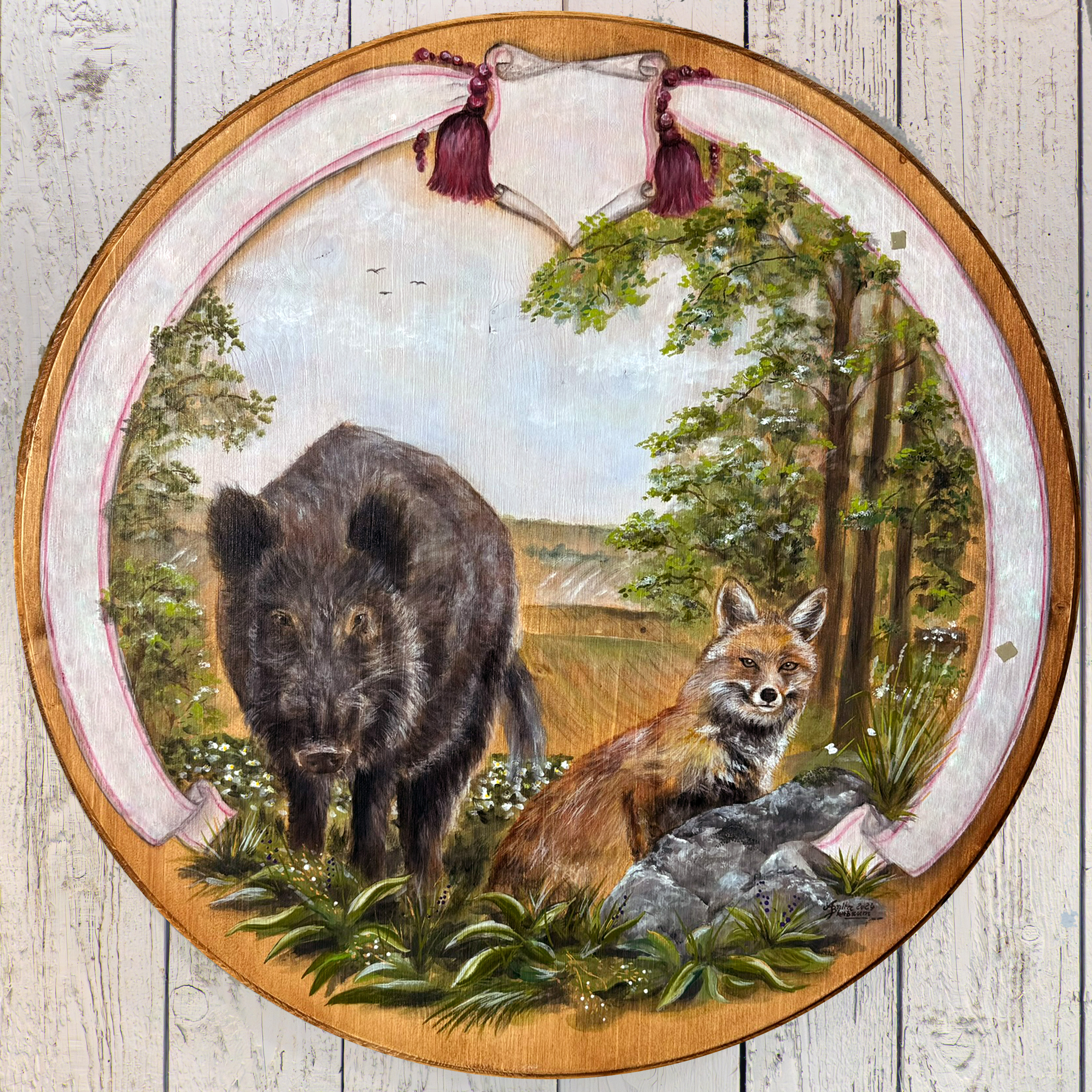 Keiler & Fuchs am Waldrand